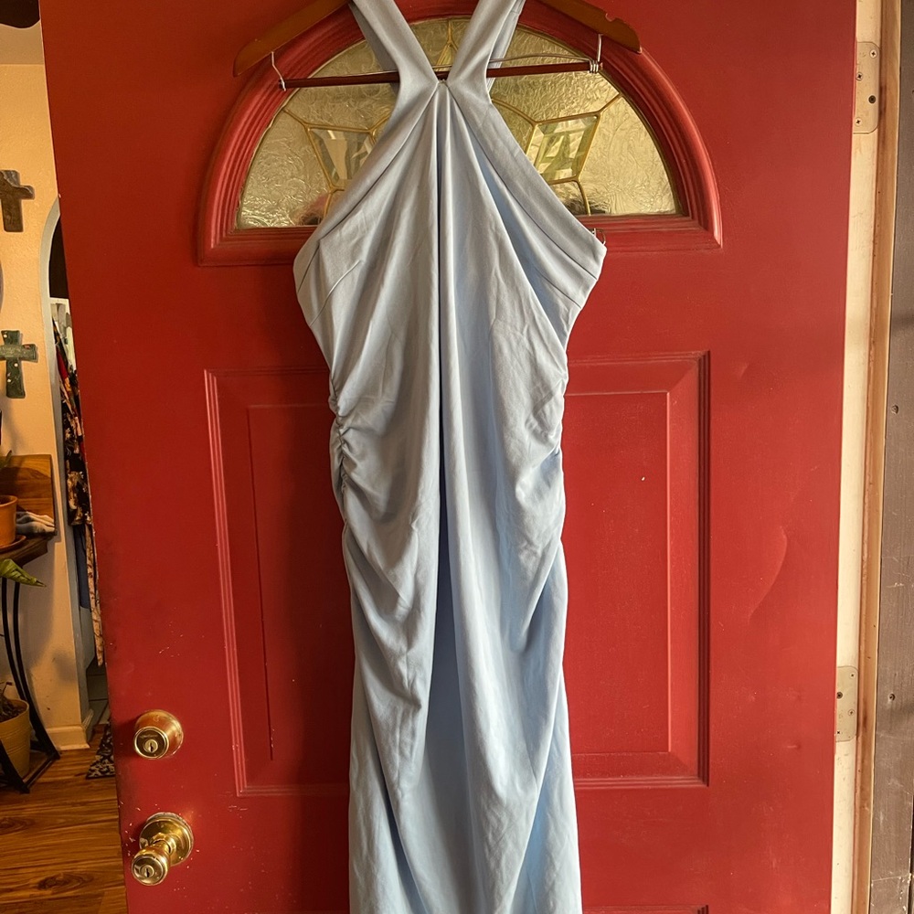 NWT Grace Karin Light Blue Backless Dress